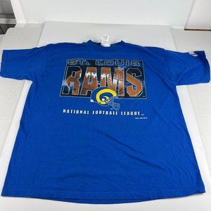 VTG 90s Logo Athletic NFL St Louis Rams Shirt Extra Large Blue Short Sleeve Tee